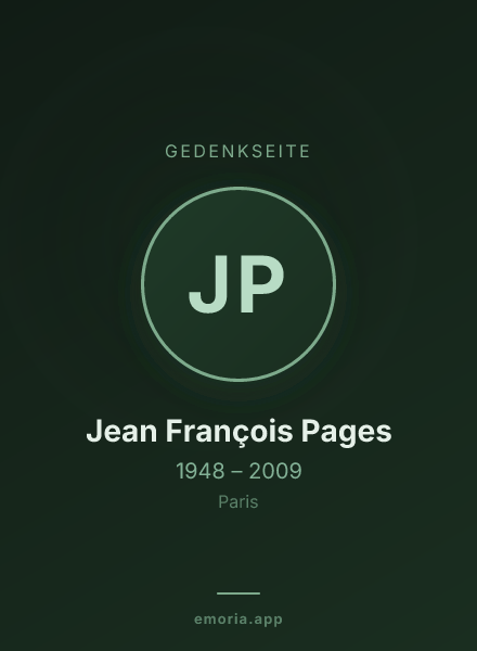Gedenkportrait von Jean François Pages