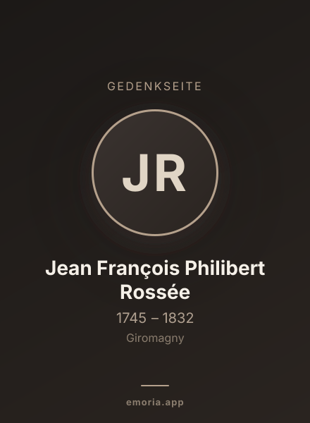 Gedenkportrait von Jean François Philibert Rossée