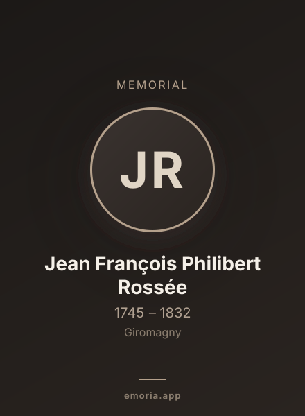 Memorial portrait of Jean François Philibert Rossée
