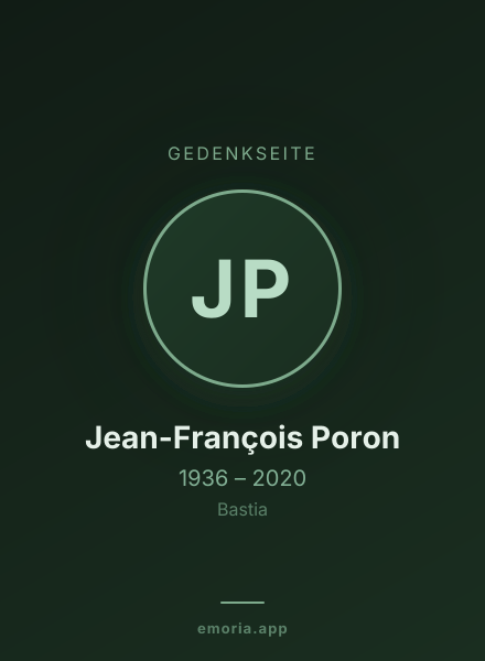Gedenkportrait von Jean-François Poron