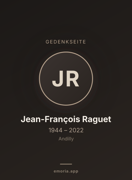 Gedenkportrait von Jean-François Raguet