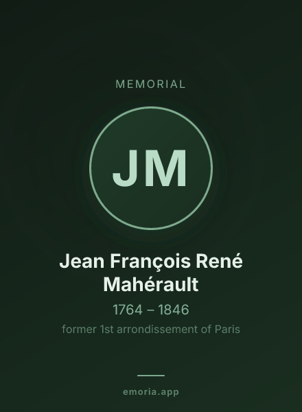 Memorial portrait of Jean François René Mahérault