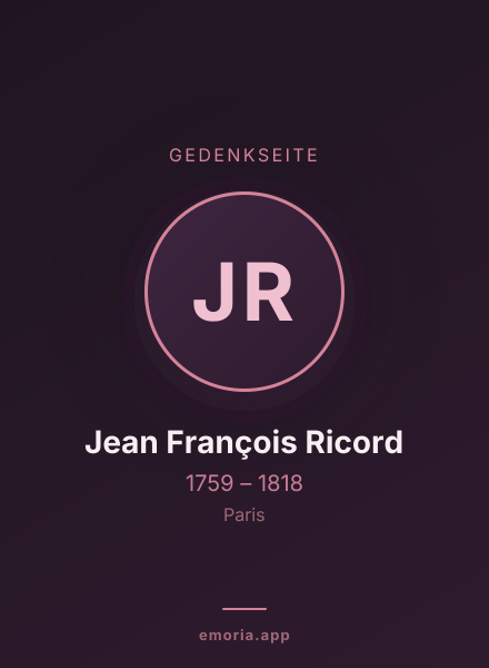Gedenkportrait von Jean François Ricord
