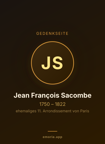 Gedenkportrait von Jean François Sacombe