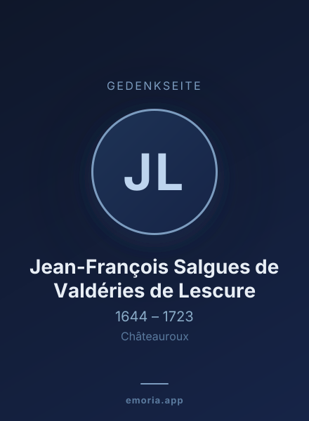 Gedenkportrait von Jean-François Salgues de Valdéries de Lescure