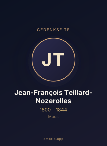 Gedenkportrait von Jean-François Teillard-Nozerolles