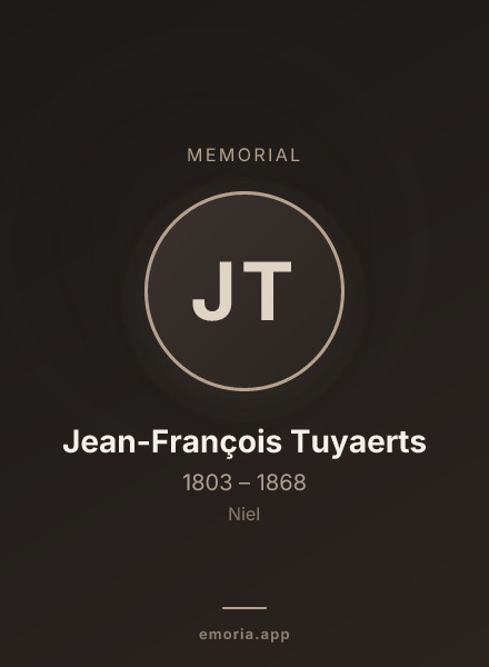 Memorial portrait of Jean-François Tuyaerts