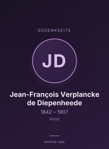 Gedenkportrait von Jean-François Verplancke de Diepenheede