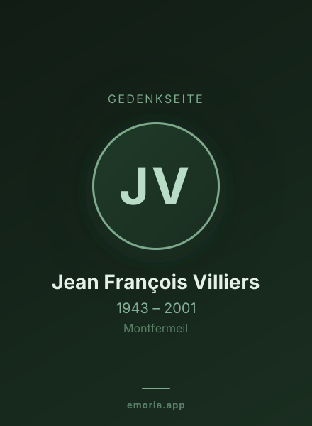 Gedenkportrait von Jean François Villiers