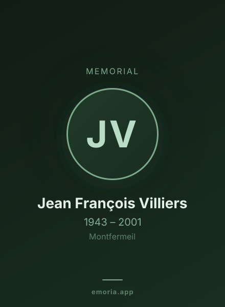 Memorial portrait of Jean François Villiers