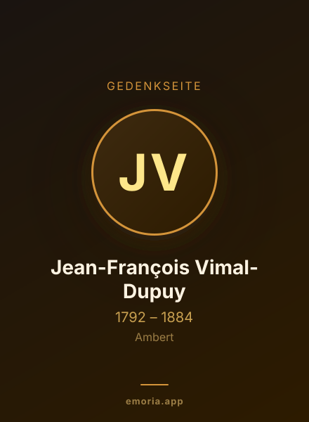 Gedenkportrait von Jean-François Vimal-Dupuy