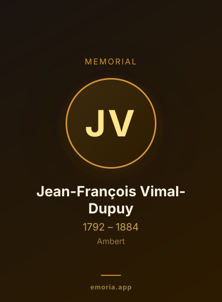 Memorial portrait of Jean-François Vimal-Dupuy
