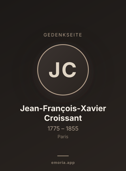 Gedenkportrait von Jean-François-Xavier Croissant