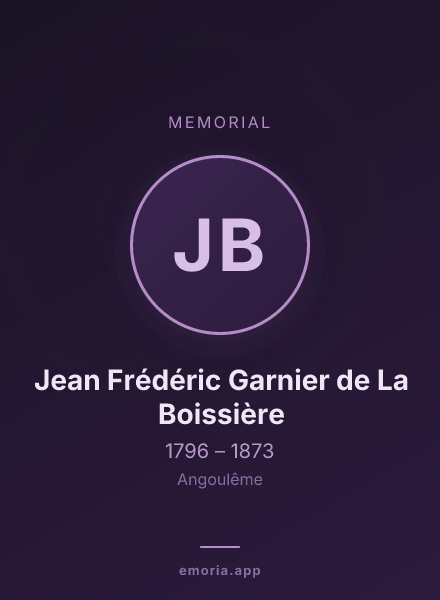Memorial portrait of Jean Frédéric Garnier de La Boissière