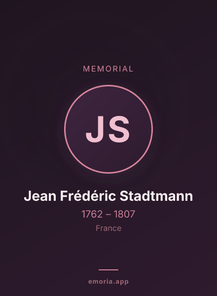 Memorial portrait of Jean Frédéric Stadtmann