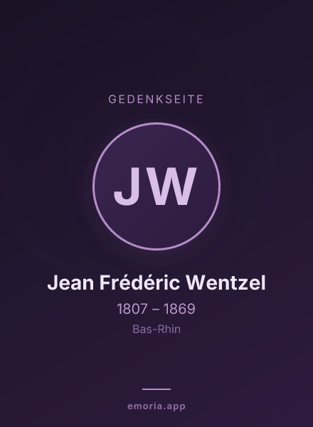 Gedenkportrait von Jean Frédéric Wentzel