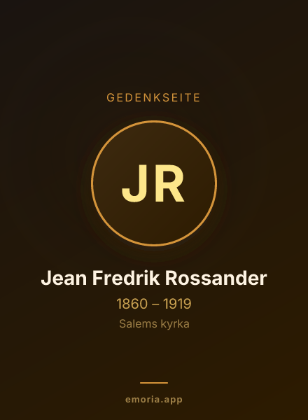 Gedenkportrait von Jean Fredrik Rossander
