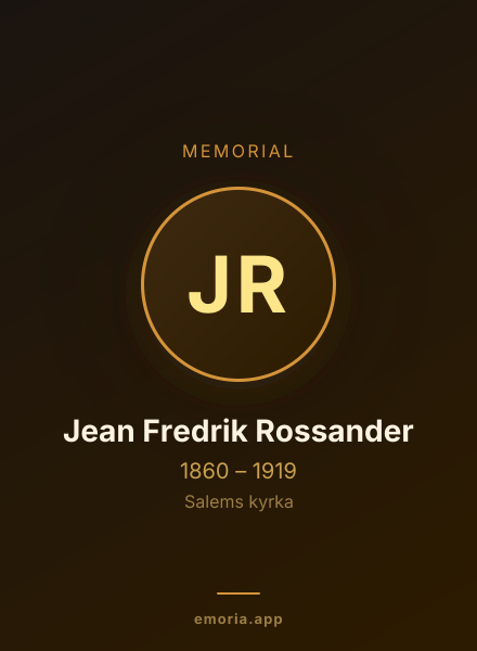 Memorial portrait of Jean Fredrik Rossander