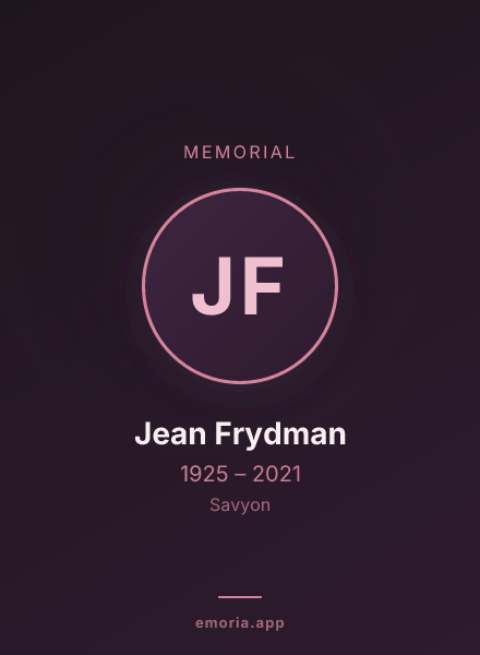 Memorial portrait of Jean Frydman