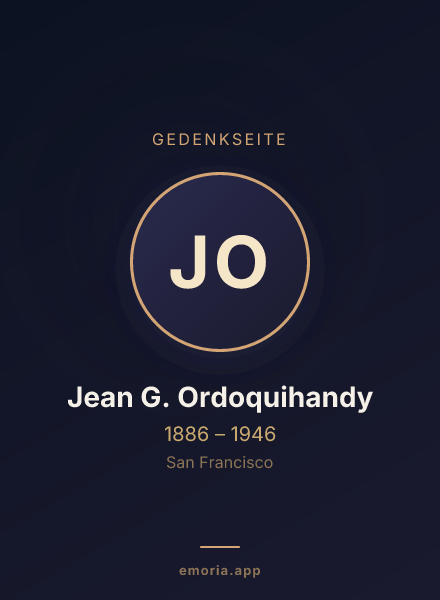 Gedenkportrait von Jean G. Ordoquihandy