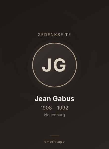 Gedenkportrait von Jean Gabus