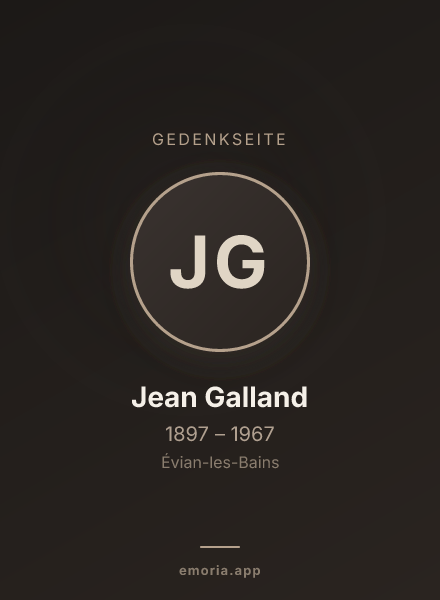 Gedenkportrait von Jean Galland