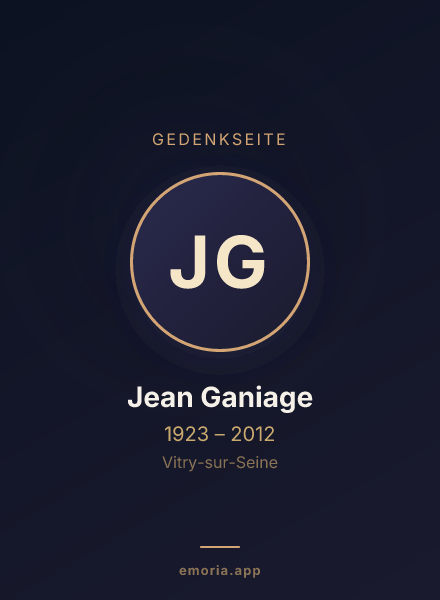 Gedenkportrait von Jean Ganiage