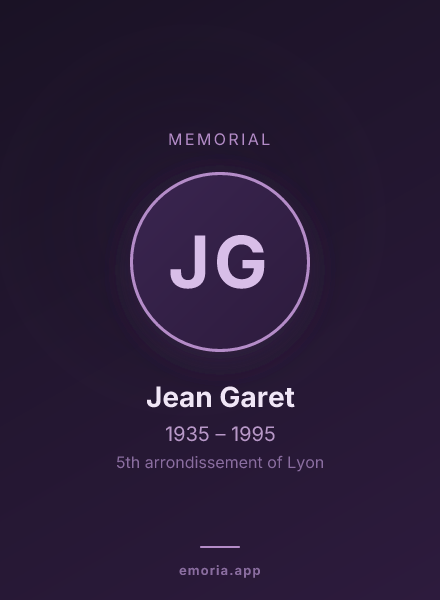 Memorial portrait of Jean Garet