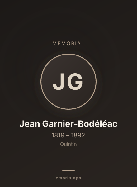 Memorial portrait of Jean Garnier-Bodéléac