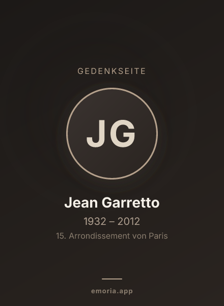 Gedenkportrait von Jean Garretto