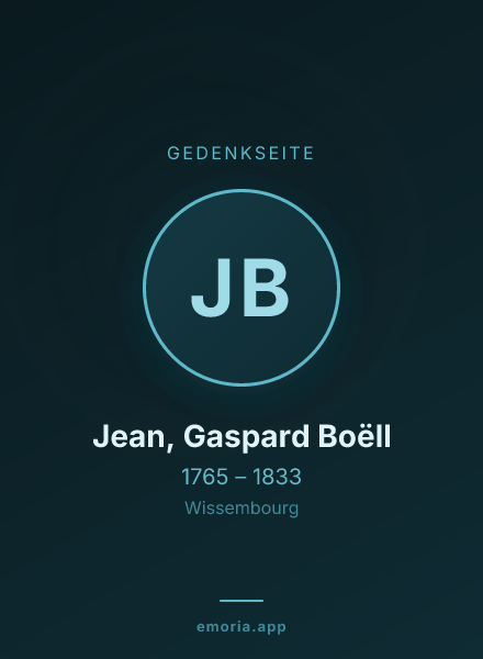 Gedenkportrait von Jean, Gaspard Boëll