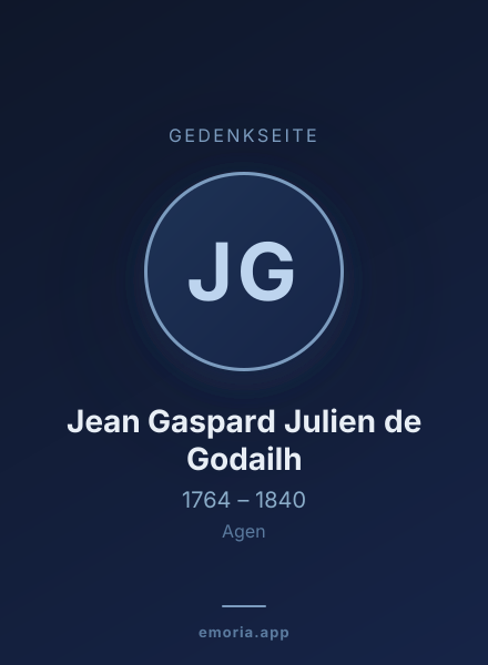 Gedenkportrait von Jean Gaspard Julien de Godailh