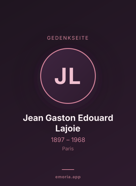 Gedenkportrait von Jean Gaston Edouard Lajoie