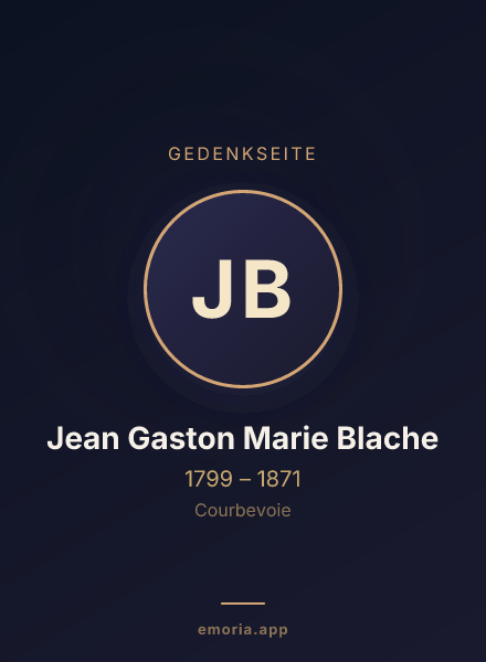 Gedenkportrait von Jean Gaston Marie Blache