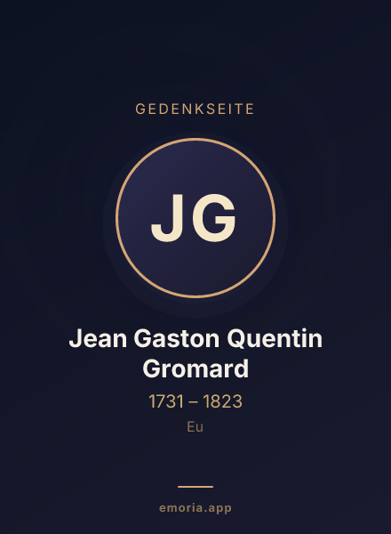 Gedenkportrait von Jean Gaston Quentin Gromard