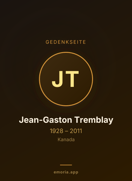 Gedenkportrait von Jean-Gaston Tremblay