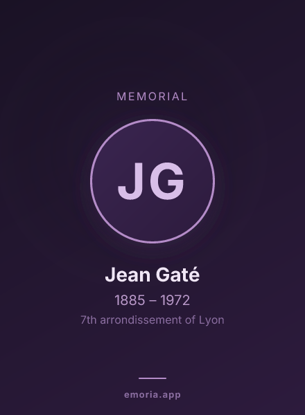 Memorial portrait of Jean Gaté
