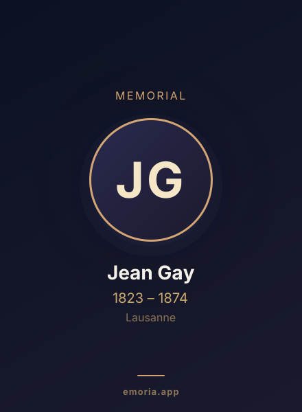 Memorial portrait of Jean Gay
