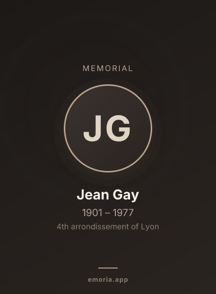 Memorial portrait of Jean Gay