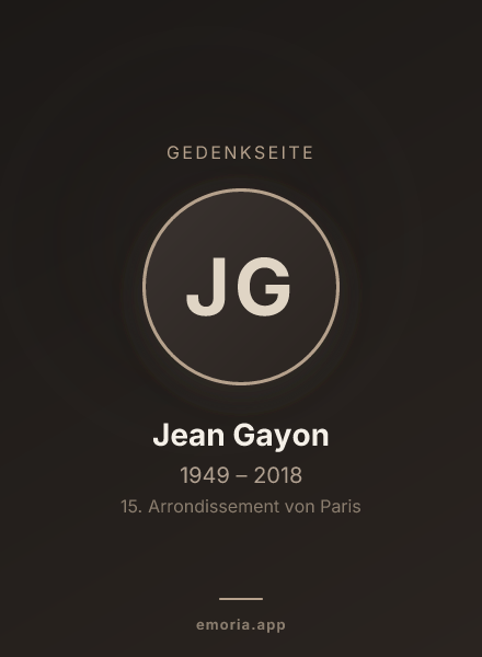 Gedenkportrait von Jean Gayon