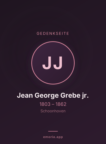 Gedenkportrait von Jean George Grebe jr.