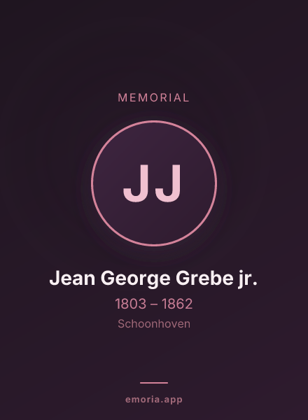 Memorial portrait of Jean George Grebe jr.