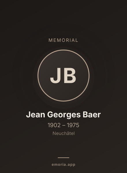 Memorial portrait of Jean Georges Baer