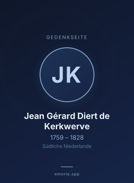Gedenkportrait von Jean Gérard Diert de Kerkwerve