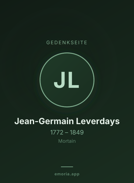 Gedenkportrait von Jean-Germain Leverdays