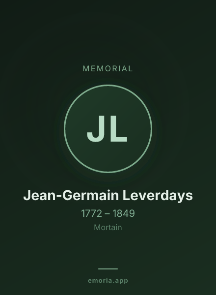 Memorial portrait of Jean-Germain Leverdays