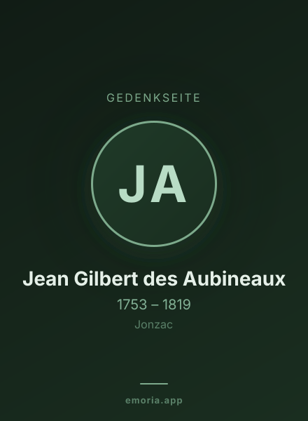 Gedenkportrait von Jean Gilbert des Aubineaux