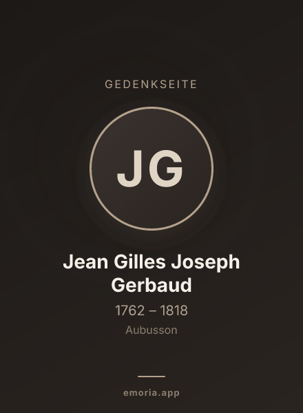 Gedenkportrait von Jean Gilles Joseph Gerbaud