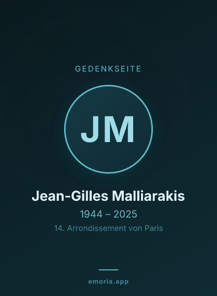 Gedenkportrait von Jean-Gilles Malliarakis