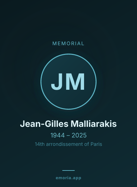 Memorial portrait of Jean-Gilles Malliarakis